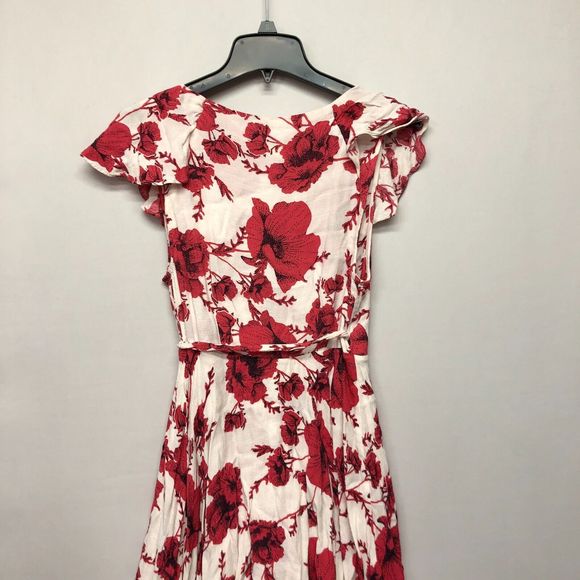 Free People Women Floral Print Ruffled Wrap Dress Size Small B234 -16 - Picture 10 of 12